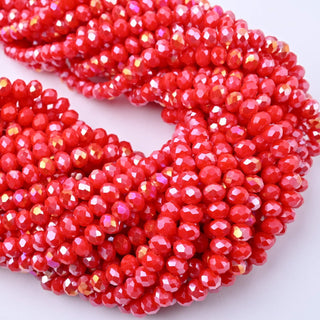 Cristalli Rondella Rosso Aurora Boreale 6mm - Filo da 40 cm | Sarobidy