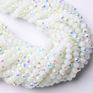 Cristalli Rondella Bianco Aurora Boreale Doppia 6mm - Filo da 40 cm | Sarobidy