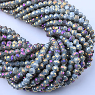 Cristalli Rondella Grigio Viola 6mm - Filo da 40 cm | Sarobidy