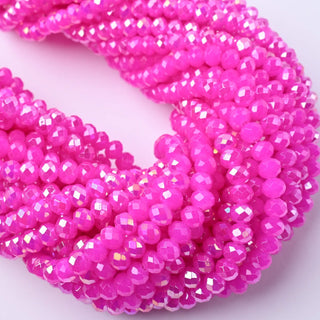 Cristalli Rondella Fucsia Perlato 6mm - Filo da 40 cm | Sarobidy
