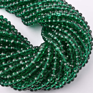 Cristalli Rondella Verde Esmeraldo Trasparente 6mm - Filo da 40 cm | Sarobidy
