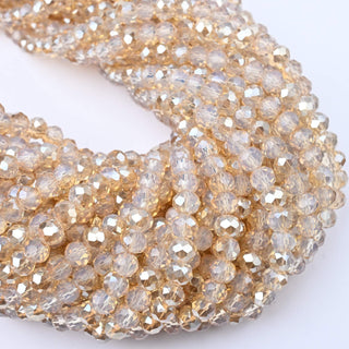 Cristalli Rondella Bicolore Beige Rosato 6mm - Filo da 40 cm | Sarobidy