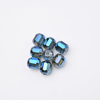 Cristalli Barilotto Fumè e Blu Metallizzato 9x8mm - 8 pz | Sarobidy