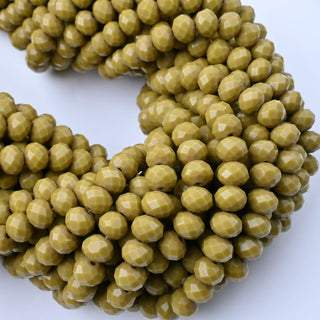 Cristalli Rondella Verde Oliva 8mm - Filo da 40 cm | Sarobidy