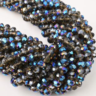 Cristalli Rondella Fumè e Azzurro 8mm - Filo da 40 cm | Sarobidy