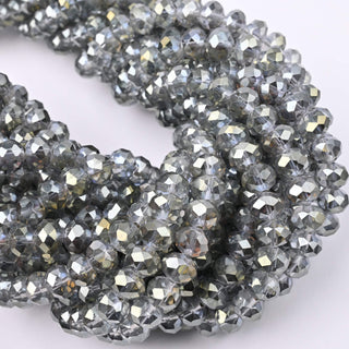 Cristalli Rondella Grigio Trasparente Aurora Boreale 8mm - Filo da 40 cm | Sarobidy