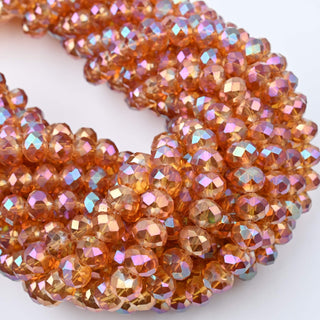 Cristalli Rondella Miele Trasparente Aurora Boreale 8mm - Filo da 40 cm | Sarobidy