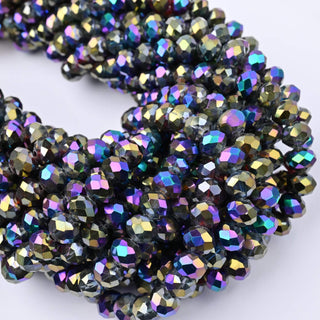 Cristalli Rondella Viola e Verde Metallizzato 8mm - Filo da 40 cm | Sarobidy