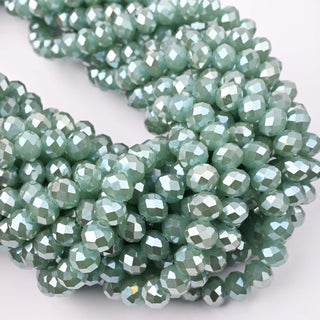 Cristalli Rondella Verde Assenzio 8mm - Filo da 40 cm | Sarobidy