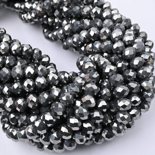 Cristalli Rondella Antracite 8mm - Filo da 40 cm | Sarobidy