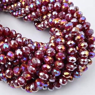 Cristalli Rondella Bordeaux Aurora Boreale 8mm - Filo da 40 cm | Sarobidy
