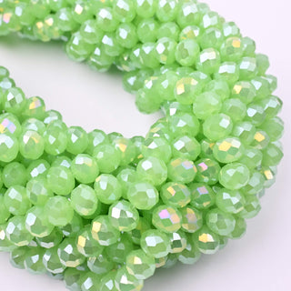 Cristalli Rondella Verde Aurora Boreale 8mm - Filo da 40 cm | Sarobidy