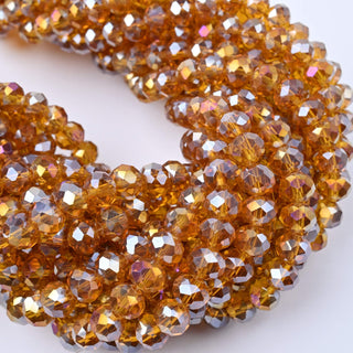 Cristalli Rondella Ambra Trasparente 8mm - Filo da 40 cm | Sarobidy