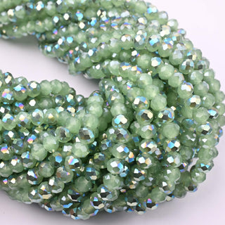 Cristalli Rondella Bicolore Verde Chiaro Verde Scuro 6mm - Filo da 40 cm | Sarobidy