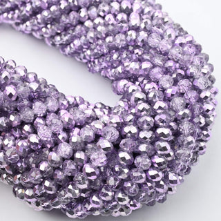 Cristalli Rondella Bicolore Lilla e Trasparente 6mm - Filo da 40 cm | Sarobidy