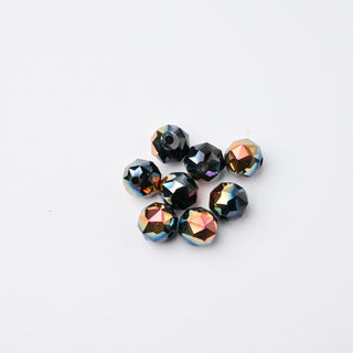 Cristalli Tondo Nero e Malva/Oro Metallizzato 8mm - 8 pz | Sarobidy