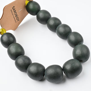 Perle in Corno Naturale Tonde Verde Bosco 20mm