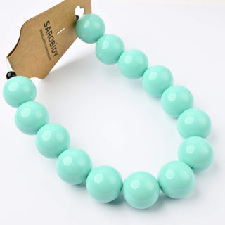 Perle in Resina Tonde 17mm Verde Menta - Filo da 25 cm | Sarobidy