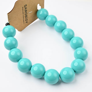 Perle in Resina Tonde 17mm Verde Acqua - Filo da 25 cm | Sarobidy