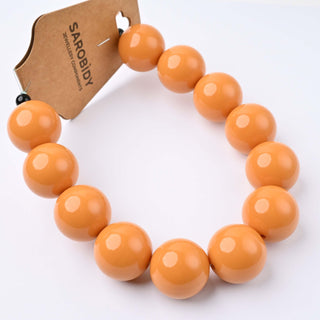Perle in Resina Tonde 20mm Giallo Ocra - Filo da 25 cm | Sarobidy