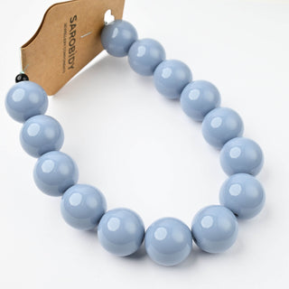 Perle in Resina Tonde 17mm Blu Avio - Filo da 25 cm | Sarobidy