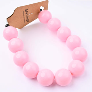 Perle in Resina Tonde 20mm Rosa - Filo da 25 cm | Sarobidy