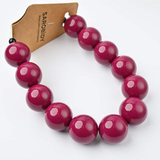 Perle in Resina Tonde 20mm Viola Ciclamino - Filo da 25 cm | Sarobidy