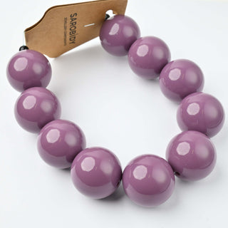 Perle in Resina Tonde 25mm Malva - Filo da 25 cm | Sarobidy