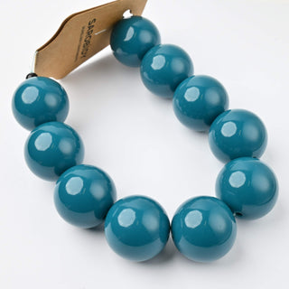 Perle in Resina Tonde 25mm Blu Petrolio - Filo da 25 cm | Sarobidy