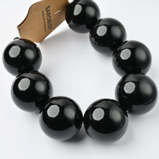 Perle in Resina Tonde 30mm Nero - Filo da 25 cm | Sarobidy