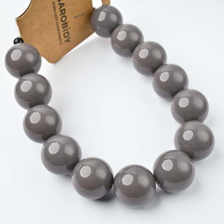 Perle in Resina Tonde 20mm Grigio Violaceo - Filo da 25 cm | Sarobidy