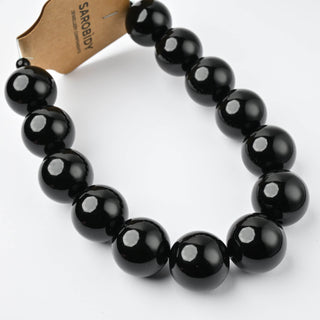 Perle in Resina Tonde 20mm Nero - Filo da 25 cm | Sarobidy