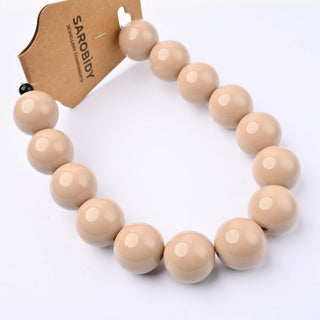 Perle in Resina Tonde 17mm Beige  - Filo da 25 cm | Sarobidy