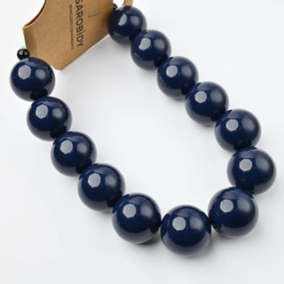 Perle in Resina Tonde 20mm Blu Notte - Filo da 25 cm | Sarobidy