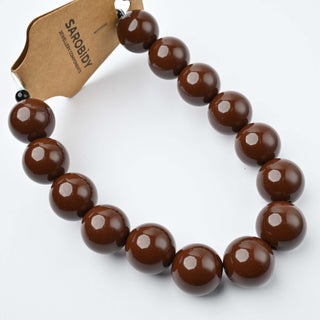 Perle in Resina Tonde 17mm Marrone - Filo da 25 cm | Sarobidy