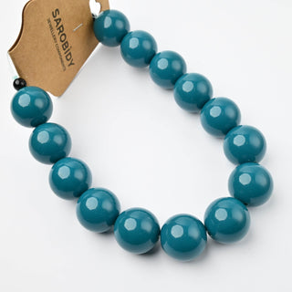 Perle in Resina Tonde 17mm Blu Petrolio - Filo da 25 cm | Sarobidy