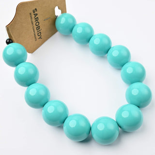 Perle in Resina Tonde 20mm Verde Acqua - Filo da 25 cm | Sarobidy