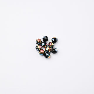 Cristalli Tondo Nero e Malva/Oro Metallizzato 6mm - 10 pz | Sarobidy