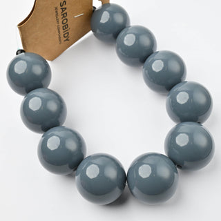 Perle in Resina Tonde 25mm Grigio Fumo - Filo da 25 cm | Sarobidy