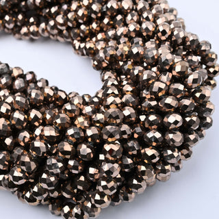 Cristalli Rondella Bronzo Scuro 8mm - Filo da 40 cm | Sarobidy