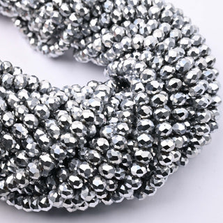 Cristalli Rondella Argento 8mm - Filo da 40 cm | Sarobidy