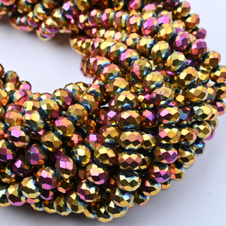 Cristalli Rondella Oro Sfumatura Malva Metallizzato 8mm - Filo da 40 cm | Sarobidy