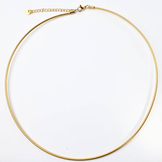 Collana Girocollo in Acciaio Oro Chiusura a Moschettone e Estensione Ø 15 cm