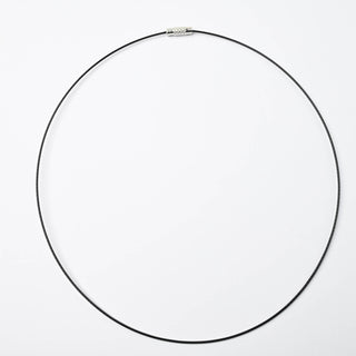 Collana Girocollo Cavetto in Acciaio Nero Chiusura a Vite Ø 14,5 cm