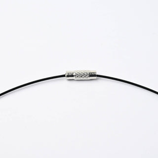 Collana Girocollo Cavetto in Acciaio Nero Chiusura a Vite Ø 14,5 cm