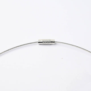 Collana Girocollo Acciaio 1mm con Chiusura a Vite 45 cm - 3 Pezzi