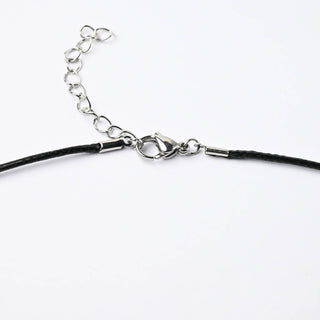 Collana Girocollo Similpelle Nero 1mm con Chiusura a Moschettone in Acciaio 45 cm - 2 Pezzi