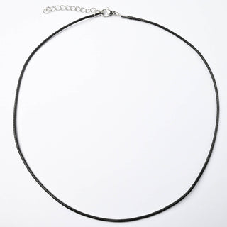 Collana Girocollo Similpelle Nero 1mm con Chiusura a Moschettone in Acciaio 45 cm - 2 Pezzi