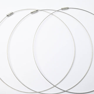 Collana Girocollo Acciaio 1mm con Chiusura a Vite 45 cm - 3 Pezzi