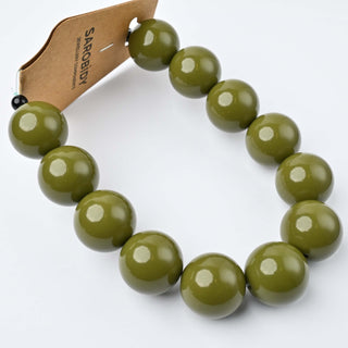 Perle in Resina Tonde 20mm Verde Militare - Filo da 25 cm | Sarobidy